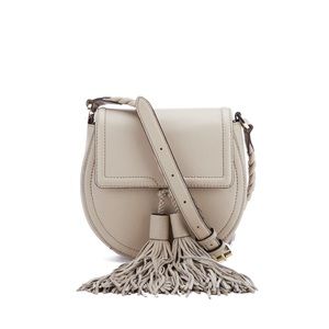 Rebecca minkoff leather crossbody saddle bag with tassel fringe